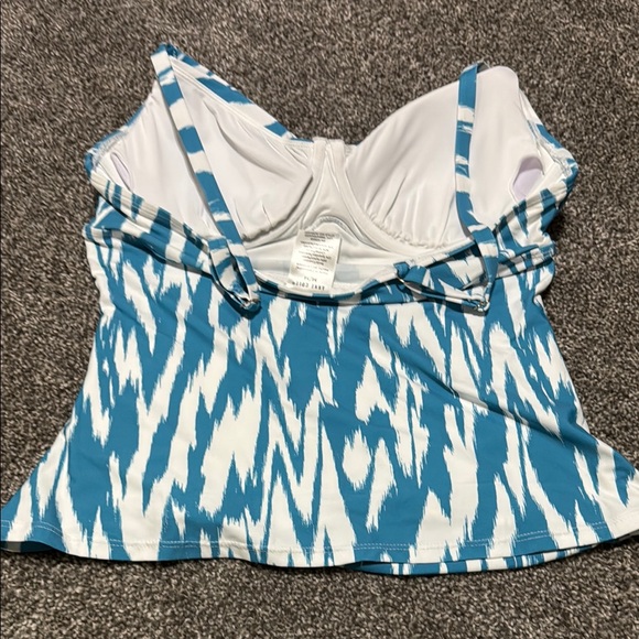 Blue and White Women's Top - Picture 2 of 5